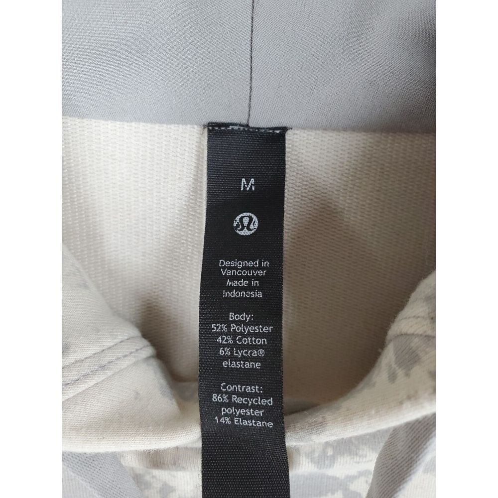 Lululemon City Sweat Pullover Hoodie Mens M Gray White Tie Dye Drawstring - Picture 2 of 15